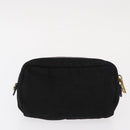 PRADA Pouch Nylon Canvas 3 Set Black Pink khaki Auth 152422-10