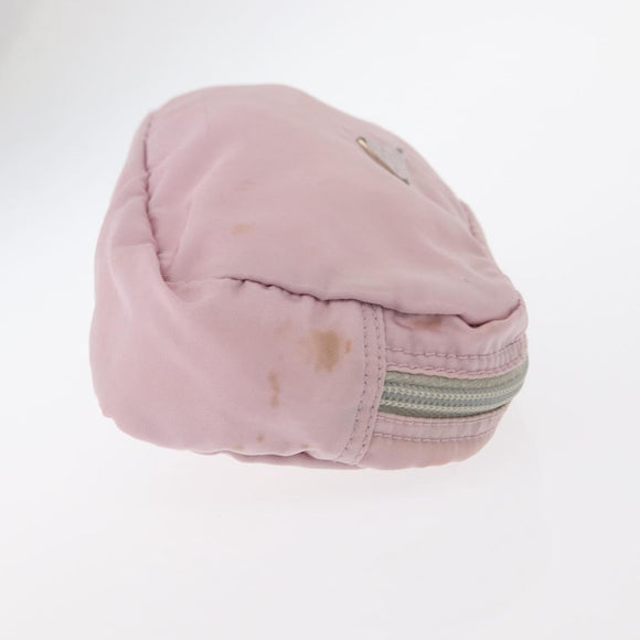 PRADA Pouch Nylon Canvas 3 Set Black Pink khaki Auth 152422