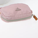 PRADA Pouch Nylon Canvas 3 Set Black Pink khaki Auth 152422-19