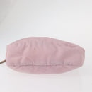 PRADA Pouch Nylon Canvas 3 Set Black Pink khaki Auth 152422-20