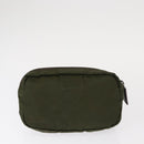 PRADA Pouch Nylon Canvas 3 Set Black Pink khaki Auth 152422-3