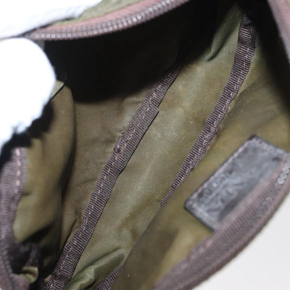 PRADA Pouch Nylon Canvas 3 Set Black Pink khaki Auth 152422