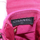 CHANEL Choco Bar Line Chain Phone Case Suede Purple Silver CC Auth 152423-18