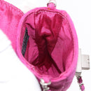 CHANEL Choco Bar Line Chain Phone Case Suede Purple Silver CC Auth 152423-19