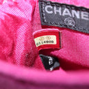 CHANEL Choco Bar Line Chain Phone Case Suede Purple Silver CC Auth 152423-12