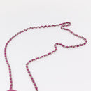 CHANEL Choco Bar Line Chain Phone Case Suede Purple Silver CC Auth 152423-8