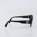 CHANEL Sunglasses plastic Black CC Auth 152425-5