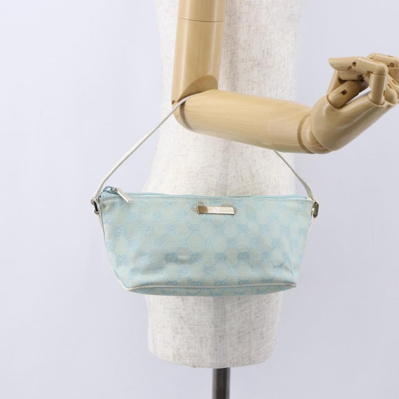 GUCCI GG Canvas Accessory Pouch Peppermint Gold 039 1103 Auth 152427