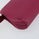 CHANEL COCO Mark Pouch Caviar Skin Pink Gold CC Auth 152429-16