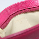 CHANEL COCO Mark Pouch Caviar Skin Pink Gold CC Auth 152429-9