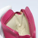 CHANEL COCO Mark Pouch Caviar Skin Pink Gold CC Auth 152429-11