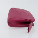 CHANEL COCO Mark Pouch Caviar Skin Pink Gold CC Auth 152429-3