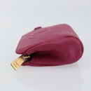 CHANEL COCO Mark Pouch Caviar Skin Pink Gold CC Auth 152429-4