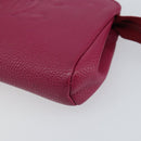 CHANEL COCO Mark Pouch Caviar Skin Pink Gold CC Auth 152429-7