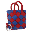 BOTTEGA VENETA INTRECCIATO Charm Leather Red Blue Auth 152431V-1