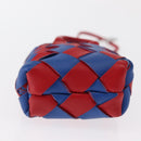 BOTTEGA VENETA INTRECCIATO Charm Leather Red Blue Auth 152431V-5