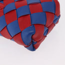 BOTTEGA VENETA INTRECCIATO Charm Leather Red Blue Auth 152431V-15