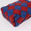 BOTTEGA VENETA INTRECCIATO Charm Leather Red Blue Auth 152431V-16
