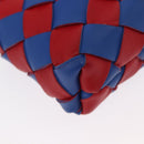 BOTTEGA VENETA INTRECCIATO Charm Leather Red Blue Auth 152431V-17