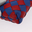 BOTTEGA VENETA INTRECCIATO Charm Leather Red Blue Auth 152431V-18