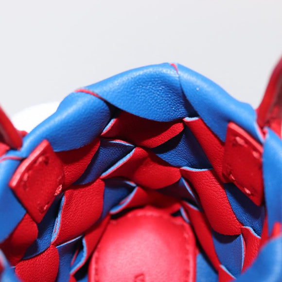 BOTTEGA VENETA INTRECCIATO Charm Leather Red Blue Auth 152431V