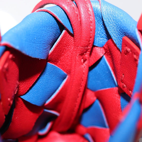 BOTTEGA VENETA INTRECCIATO Charm Leather Red Blue Auth 152431V