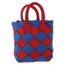 BOTTEGA VENETA INTRECCIATO Charm Leather Red Blue Auth 152431V-13