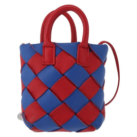 BOTTEGA VENETA INTRECCIATO Charm Leather Red Blue Auth 152431V - 0