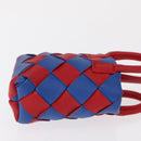 BOTTEGA VENETA INTRECCIATO Charm Leather Red Blue Auth 152431V-3