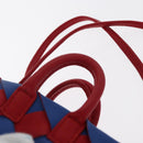 BOTTEGA VENETA INTRECCIATO Charm Leather Red Blue Auth 152431V-14