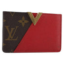 LOUIS VUITTON Monogram Porte Cartes Kimono Card Case Red M56172 LV Auth 152432-1