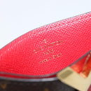 LOUIS VUITTON Monogram Porte Cartes Kimono Card Case Red M56172 LV Auth 152432-9