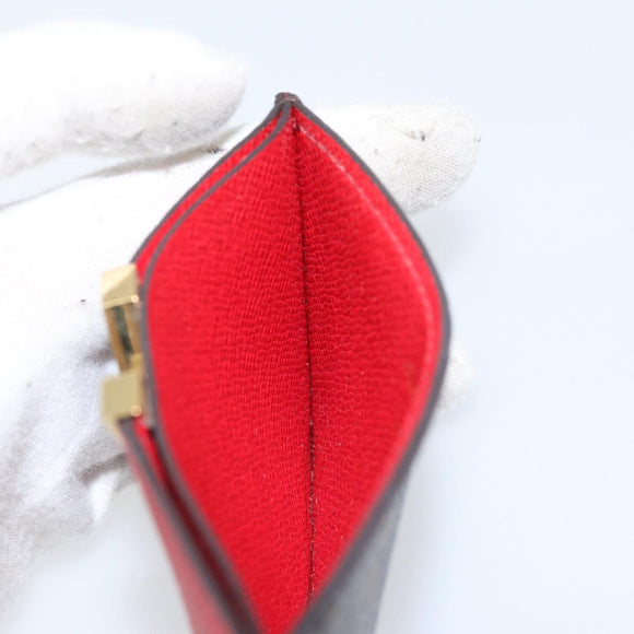 LOUIS VUITTON Monogram Porte Cartes Kimono Card Case Red M56172 LV Auth 152432