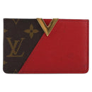 LOUIS VUITTON Monogram Porte Cartes Kimono Card Case Red M56172 LV Auth 152432-13