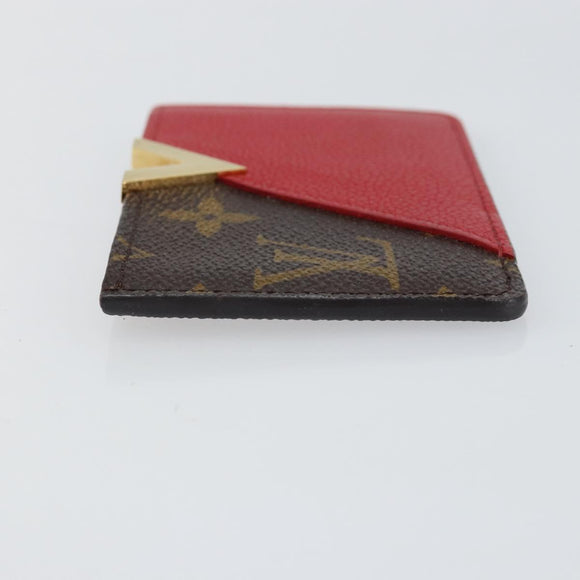 LOUIS VUITTON Monogram Porte Cartes Kimono Card Case Red M56172 LV Auth 152432