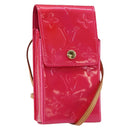 LOUIS VUITTON Monogram Vernis Green Cigarette Case Fusha Pink M91242 Auth 152434V-1