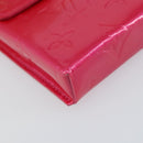 LOUIS VUITTON Monogram Vernis Green Cigarette Case Fusha Pink M91242 Auth 152434V-15