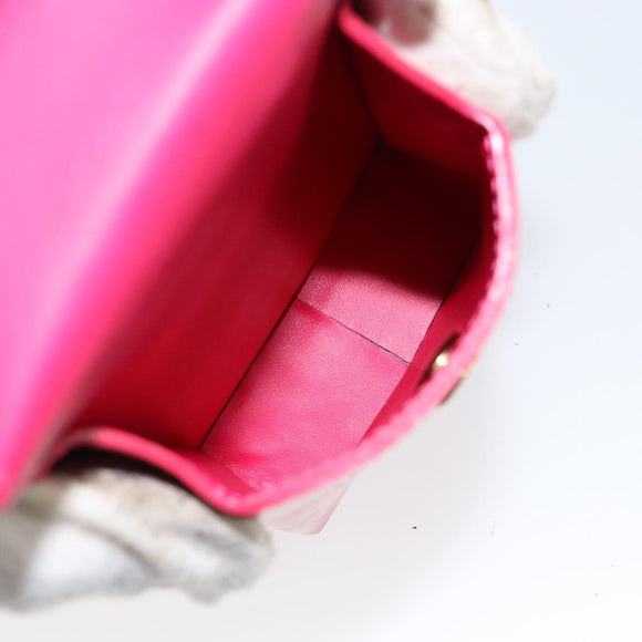 LOUIS VUITTON Monogram Vernis Green Cigarette Case Fusha Pink M91242 Auth 152434V