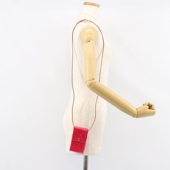 LOUIS VUITTON Monogram Vernis Green Cigarette Case Fusha Pink M91242 Auth 152434V