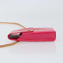 LOUIS VUITTON Monogram Vernis Green Cigarette Case Fusha Pink M91242 Auth 152434V-4