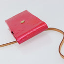 LOUIS VUITTON Monogram Vernis Green Cigarette Case Fusha Pink M91242 Auth 152434V-6