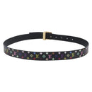 LOUIS VUITTON Multicolor Ceinture Belt Black LV Auth 152435-2