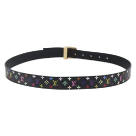 LOUIS VUITTON Multicolor Ceinture Belt Black LV Auth 152435 - 0
