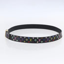 LOUIS VUITTON Multicolor Ceinture Belt Black LV Auth 152435-4