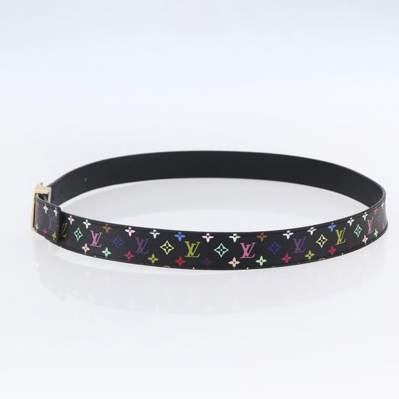 LOUIS VUITTON Multicolor Ceinture Belt Black LV Auth 152435