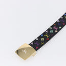 LOUIS VUITTON Multicolor Ceinture Belt Black LV Auth 152435-5