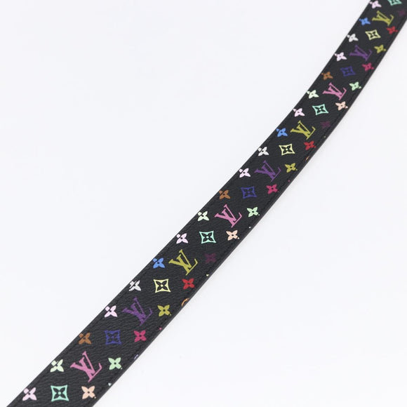 LOUIS VUITTON Multicolor Ceinture Belt Black LV Auth 152435