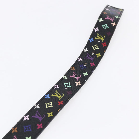 LOUIS VUITTON Multicolor Ceinture Belt Black LV Auth 152435