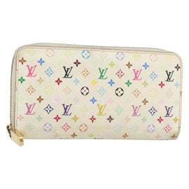LOUIS VUITTON Monogram Multicolor Zippy Wallet Wallet White M60241 Auth 152436