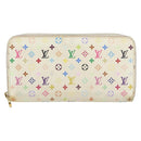 LOUIS VUITTON Monogram Multicolor Zippy Wallet Wallet White M60241 Auth 152436-13